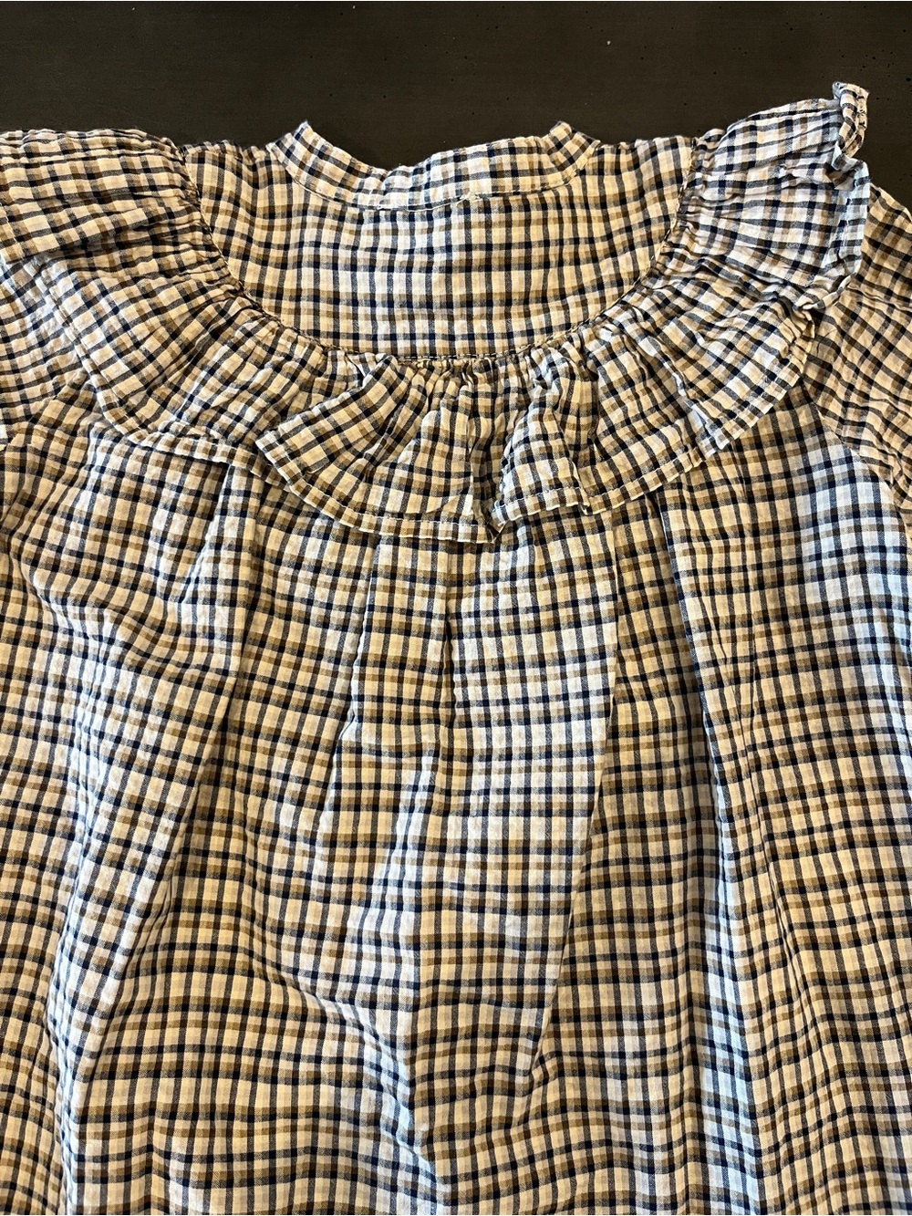 Marmar Girls Plaid Button-Front Dress with Ruffle Trim - Picture 6 of 8